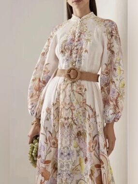 Zimmermann Jeannie Billow Maxi Linen Dress Size 4